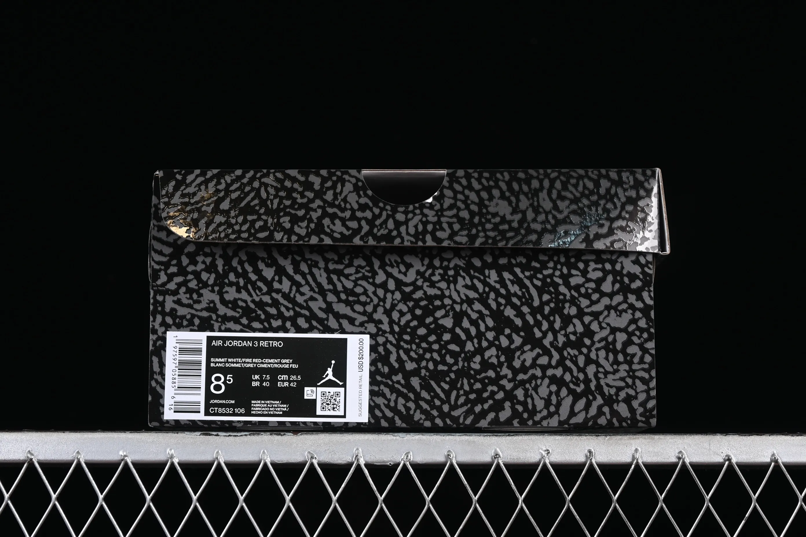 All categories Air Jordan Jordan series basketball shoes Air Jordan 3 Air Jordan 3 Retro "Cement Grey" AJ3 Joe 3 cement gray CT8532-106